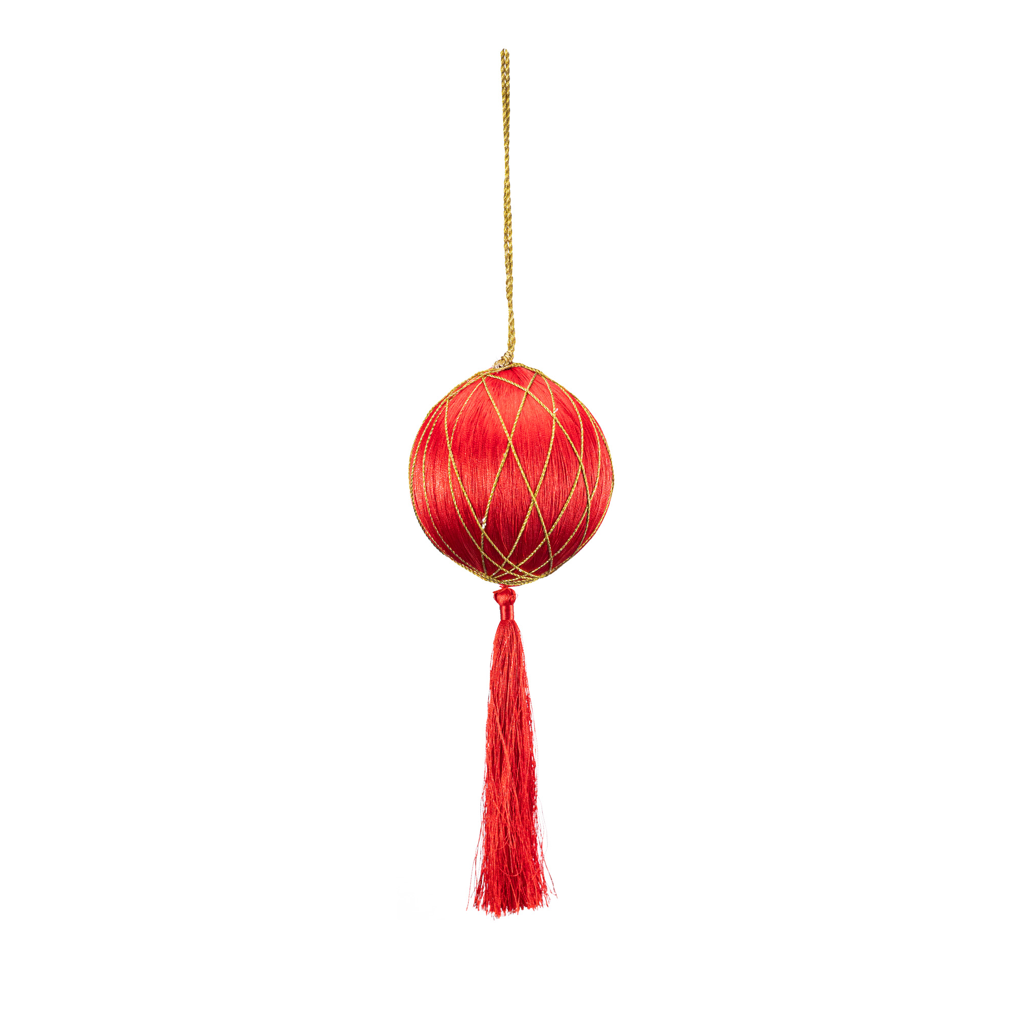 Silk christmas Ball with tassel, Red